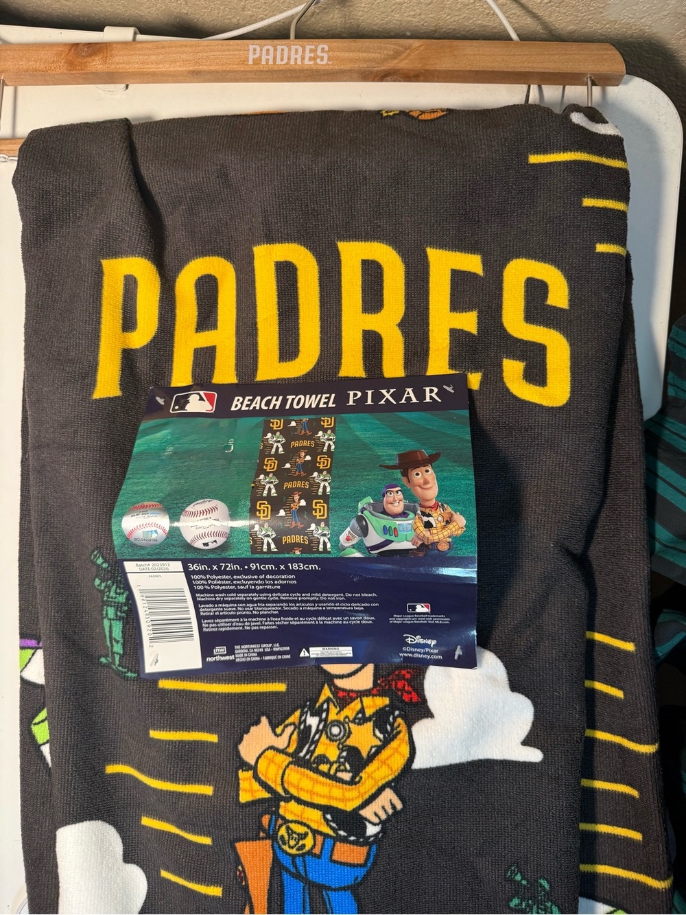 Disney San Diego Padres Brown & Yellow Toy Story Beach Towel